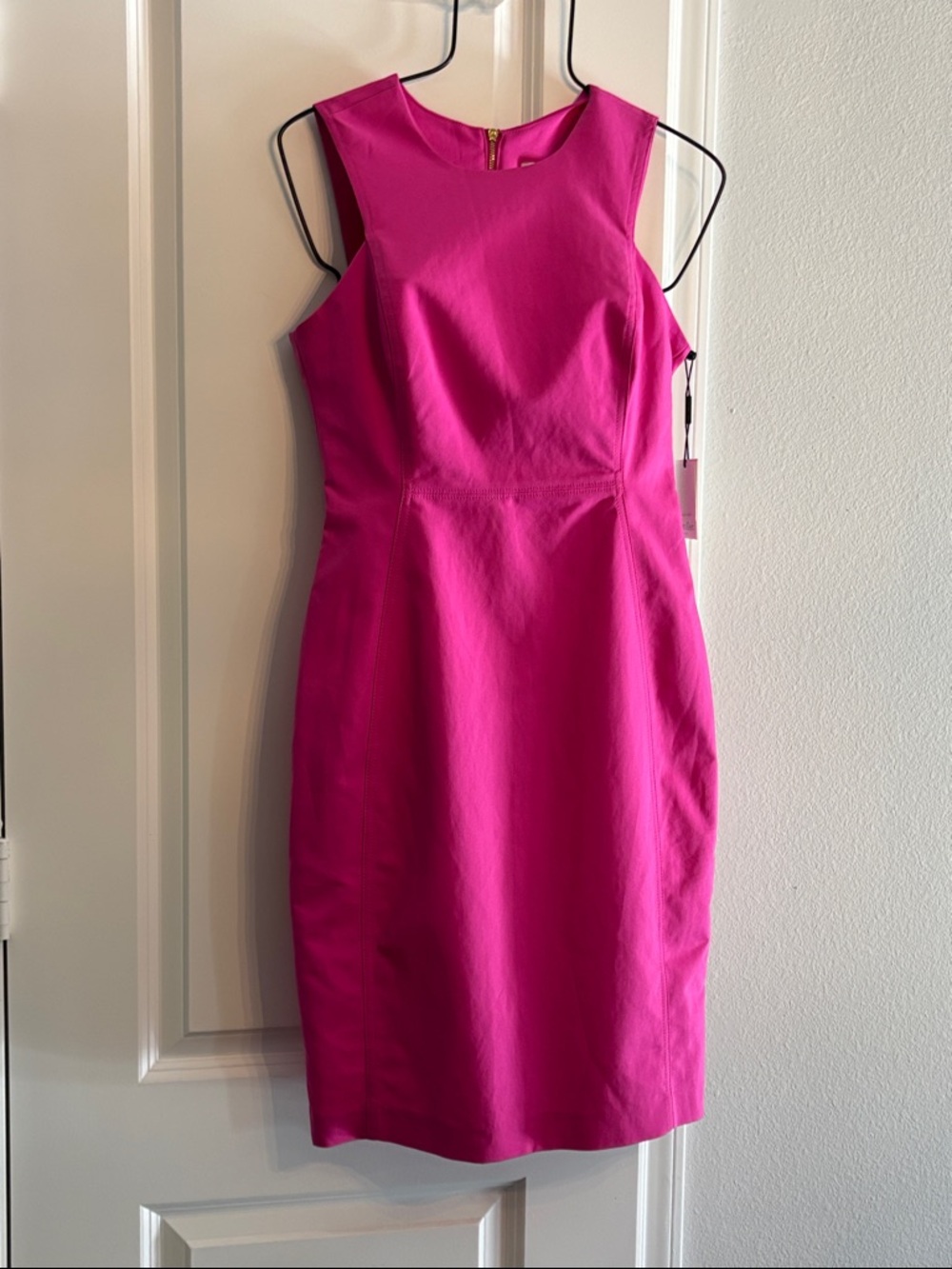 NWT Calvin Klein Fuchsia Sleeveless Midi Sheath Dress - Spring/Derby - size 4.